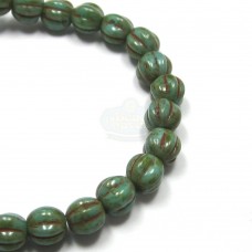 5mm Melon Round Turquoise-Picasso